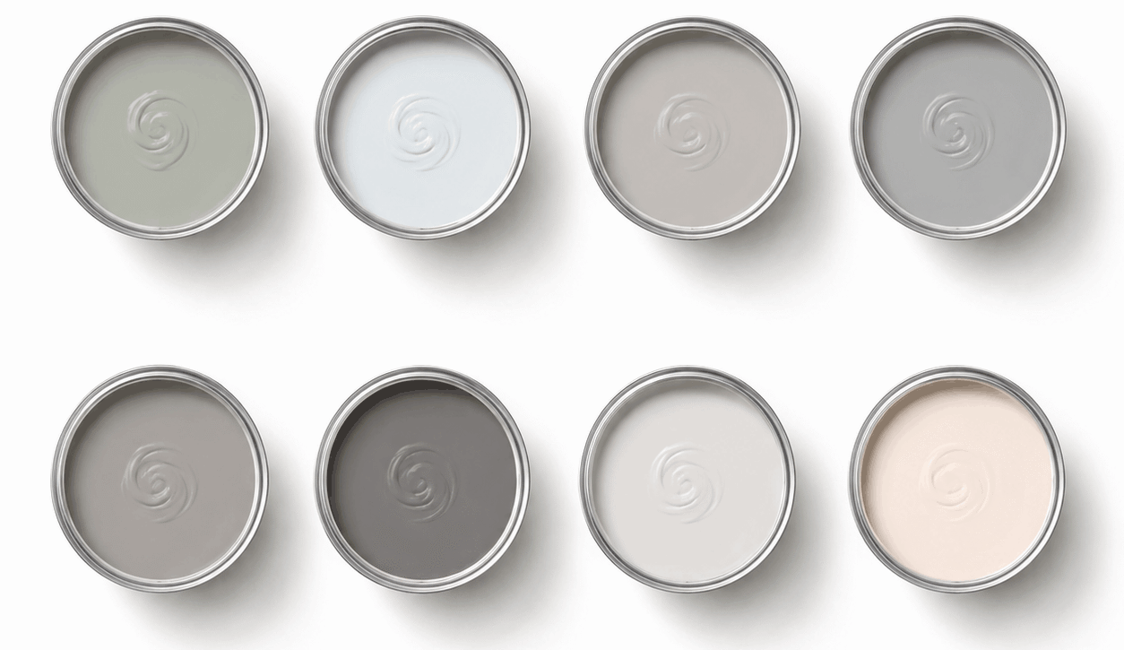 Selection of neutral paint colours