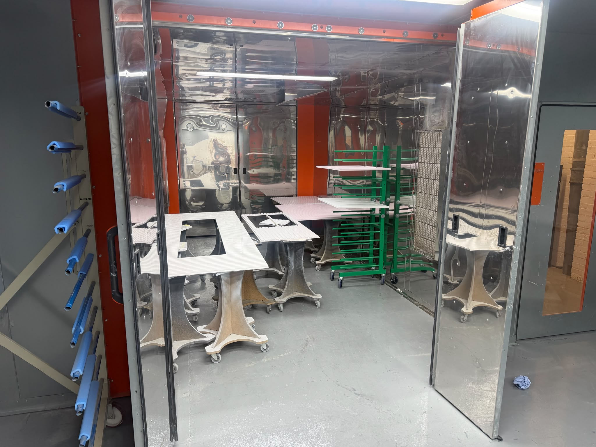 Spray booth production rack